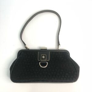 y2k tommy hilfiger black on black‎ pattern small single strap handbag